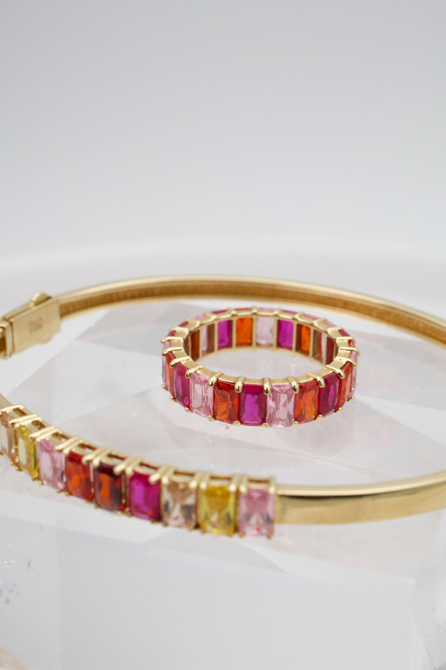 Set Circones Rosa Dama — Oro Italiano 18k