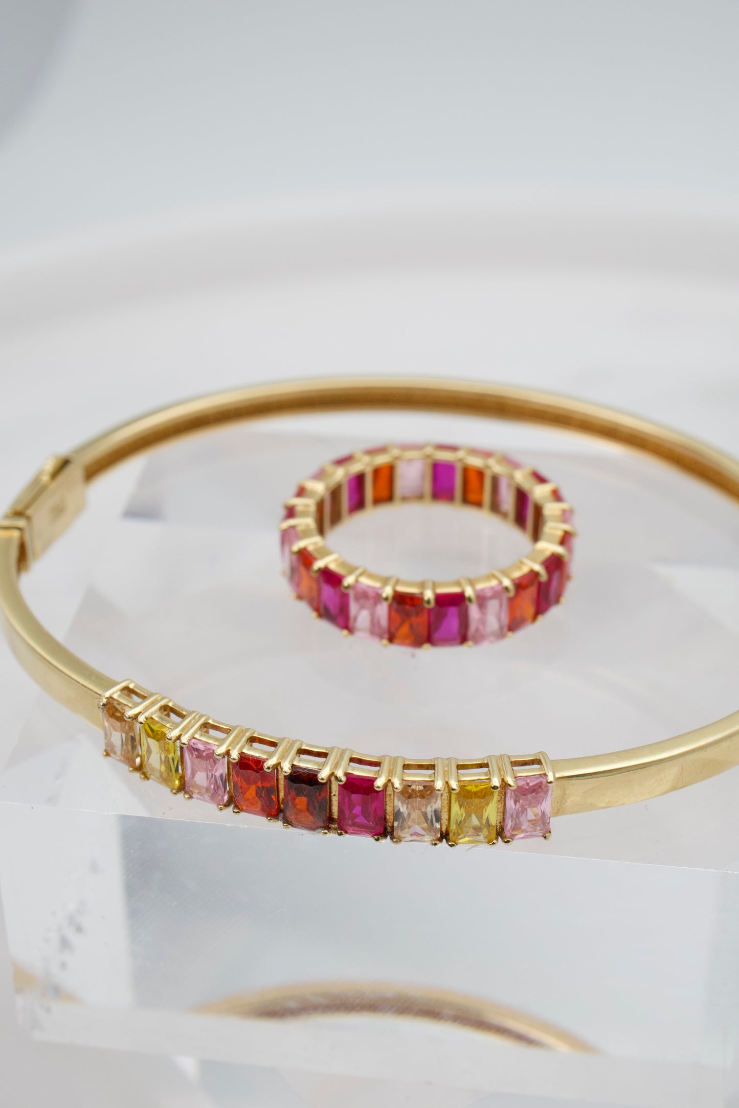 Set Circones Rosa Dama — Oro Italiano 18k