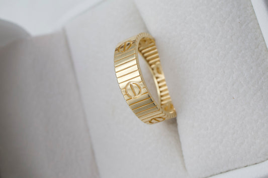 Anillo Estilo C. Rayas Dama — Oro Italiano 18k