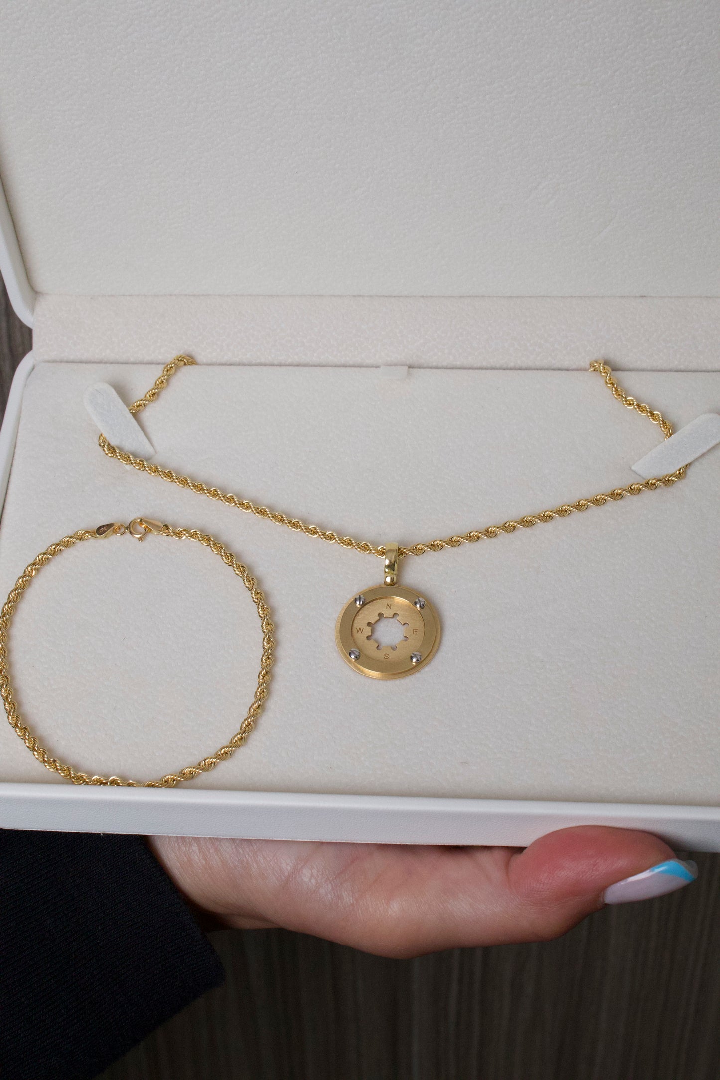Juego Cordón San Francisco Caballero — Oro Italiano 18k
